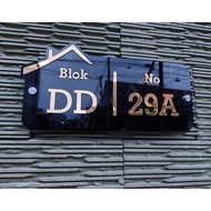 Special Edition.. 2-Layer Gold House Number Four-Letter Raised Letters Plus Pen 9CK