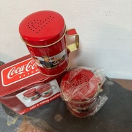 coca cola 可口可樂 胡椒罐&amp;鹽巴罐 鐵鋁材質(老物收藏)