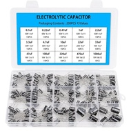 200PCS Electrolytic Capacitor Kit – 15 Value Capacitor Assortment from 0.1uF to 1000uF (10V~50V) and