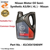 Nissan Semi-Synthetic 10W40 Engine Oil A3/B4 ( 4L )- KLC4S410404M