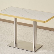 Cat Food Commercial Quartz Stone Fast Food Table Rectangular Hot Pot Restaurant Table Snack Hotel Ar