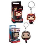 Funko Pop! Marvel《The Avengers 》Wanda Maximoff  Scarlet Witch Keychain Action Figure Keyring Toys model Dolls