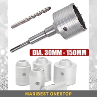 PACKAGE 30MM-150MM CONCRETE DRILL BIT WALL HOLE SAW CORE CUTTER OR HSS SHANK