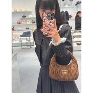 Exclusive First Launch Ceiling Level New Style MuuMiu wander hobo Suede Female Bag, Handbag, Wrist B