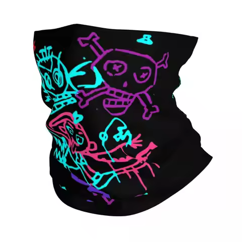 Custom Jinx Monkey Graffiti Bandana Neck Gaiter for Ski Hunting Wrap Scarf League Battle Game Legend