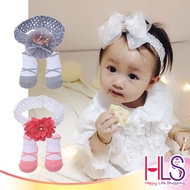 HLS Baby Girl Headband Sock 2 in1 Elastic Hairband Girl Rabbit Floral HairBand Headwear Gift Set New