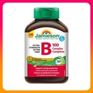 Jamieson - 240粒加量裝! 特強長效天然維他命 B 雜 B100 240 粒加量裝 增強能量抗疲勞新陳代謝 平行進口 (效期: 11/ 2027)