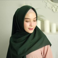 TERBARU!! warna hijau botol kerudung segi empat voal laser cut / hijab segi empat voal laser cut / j