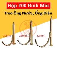 Box of 200 Water Pipe and Electrical Pipe Pins - PPR Pipe Hanger Nails, Super Hard PVC for 22mm, 27m