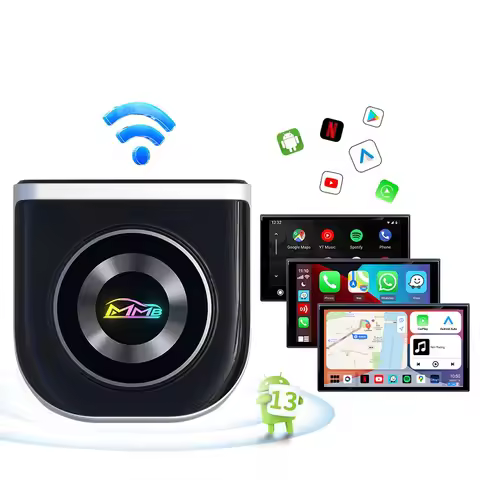 2025 MMB Max 5.0 AI Box Android 13 QCM6225 8-Cores Android Auto Wireless CarPlay Adapter Split-Scree