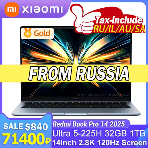 Redmi Book Pro 14 2025 intel Ultra5 225H /Ultra7 255H Processor 32G RAM 1T SSD 14inch 2.8K 120Hz Scr