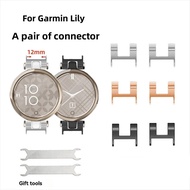 For Garmin Lily Watch Band Connector 12mm Nylon/Steel/Leather Strap Connector Pair with Tools Adapte