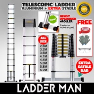 Aluminium Telescopic Ladder Heavy Duty Foldable Ladder Aluminium Tangga Lipat Single Folding Extenda
