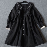 Babydoll dress with jade buttons, super beautiful thick puff sleeves, waist zip 74_76