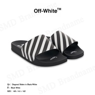 Off-White รองเท้าแตะ รุ่น Diagonal Sliders in Black/White Code: OMIC011C99MAT0011001
