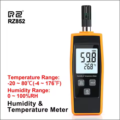 RZ Digital Thermometer Hygrometer Measurement Range 0-100% RH With Temperature Humidity Monitor