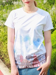 iCONiC BAVARIA T-SHIRT #5744 เสื้อยืด พิมพ์ลาย วิวเมือง ท้องฟ้า สีสดใส เสื้อผญ เสื้อยืดผญ เสื้อยืดแฟ