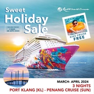 [Resorts World Cruises] [Kids Cruise Free] 3 Nights Port Klang [KL] - Penang Cruise (Sun) on Genting Dream ~ Mar to Mar 2024 Sailings [Sweet Holidays Sale]
