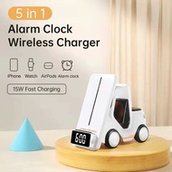 Multi-Functional Wireless Charger: New 3-in-1 Clock Alarm, Forklift Model, Headphones, and Watch Charging Cheap portable charger