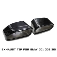 Car Exhaust Tip For BMW X3 G01 X4 G02 30i 2022 Square Exhaust Pipe Black Muffler Tips Welding Exhaus