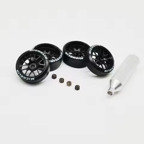 RC Drift 22MM Aluminum Wheel Hub with Logo Tires for 1/28 Wltoys RC Drift Car MINI-Z AWD MA020 MA030