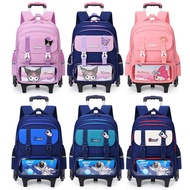 (B807) 43cm Kuromi Astronaut School Bag 6 Wheels Trolley School Bag suitable for Primary School Std 