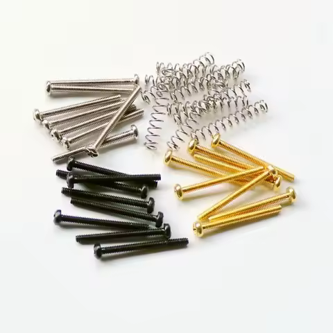 Donlis 10sets 2.4mm 3-48 US Standard Thread LP Humbucker Guitar Pickup Screws Wtih Springs For Heigh