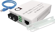 Single Mode Gigabit Fiber Media Converter - Built-In Fiber Module 20 km (12.42 miles) SC – to UTP Ca