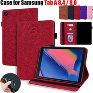 Samsung Galaxy Tab A 8.0 2018 2019 &amp; S Pen Tablet Protective Case TabA 8.4 2020 SM-T307U 3D Mandala Leather Flip Cover Cases SM-T290 T295 P200 P205 T387