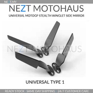 UNIVERSAL MOTOGP STEALTH CNC WINGLET SIDE MIRROR SUPERBIKE R15 R25 NINJA NMAX CBR150 CBR250
