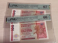 渣打1986年W單冠100元長棍Lucky 2張