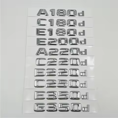 3D ABS Chrome Letters Emblem Badges Logo For Mercedes-Benz A180d C180d E180d E200d A220d C220d E220d