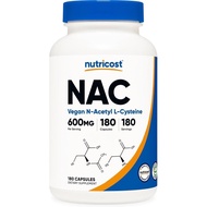 Nutricost N-Vitamin L-Methionine (NAC) 600mg, 180 Capsules-Non-Genetically Transferred, Gluten Free 
