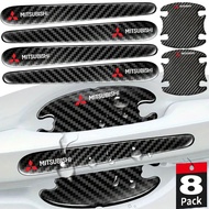 [Ready Stock] 4/8PCS Mitsubishi Carbon Fiber Car Door Handle Protector Cover Inner Bowl Anti Scratch