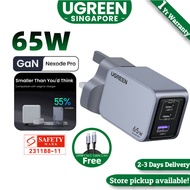 UGREEN 65w Nexode Pro GaN PD Fast Charger Mini Size Protable Charger Quick Charge 2C1A 2 Type C 1 US