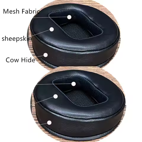 Angled Sheepskin Leather Earpads 100MM 105MM 110MM 115MM 120MM Soft Memory Foam Round Ear Pads For K