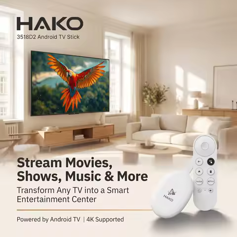 H96 MAX HAKO Android 14 TV Stick Full HD 4K 1080P WiFi 6 TV BOX Quad Core RK3518 D2 BT5.4 2.4G Wirel