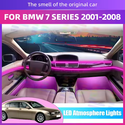 For BMW 7 Series E65 E66 2001-2008 Atmosphere Lamp 64 Color RGB Symphony Interior Acrylic Guide LED 