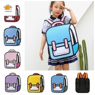 D5JKY Y2K 3D Jump Style Backpack Cartoon Oxford Book Bag Backpack Kawaii Korean Style Student Schoolbag Male