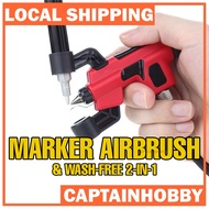 Marker & Wash-Free Airbrush Dspiae PT-AB – Dual Use Spray Gun for Model Paint & Marker Ink