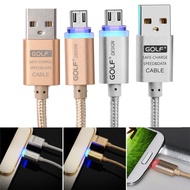 GOLF 2.1A Micro USB Fast Charge and Data Sync Cable with LED Light (FREE 1 x Quick Charge Cable)