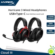 HyperX Cloud 3/III Wired Gaming Headsets DTS/Memory Foam/Durable Frame/Ultra-Clear Custom Mic/USB-C/