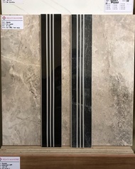 granit 10x60 - lis granit - hitam glossy stepnos+bullnose - garis &amp; pinggul