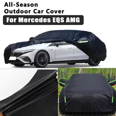 For Mercedes EQS AMG Car Covers Outdoor Waterproof Dustproof Sun Rain Snow Protection Thick Oxford C