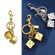 Multifunctional Keychain Bag Charm Golden Dice Keychain Pendant Portable Lucky Charm for Bags for Go