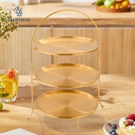 GRALARA Tea Serving Tray, Tiered Serving Tray, Buffet, Stainless Steel, Candy/Cupcake
