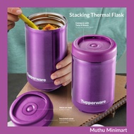 Tupperware Stacking Thermal Flask Set 475ml / 350ml / Hot Flask Purple Color / Twist n Snack 200ml &