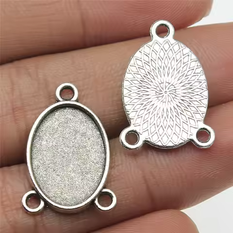 Fit 30x40mm 20x30mm 18x25mm 13x18mm 10x14mm 8x10mm Oval 3 Holes Connector Style Pendant Base For Jew