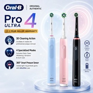 Oral-B Pro 4 Electric Toothbrush 3D Cleaning Tech 360° Visible Pressure Sensor 4 Modes Bluetooth 100