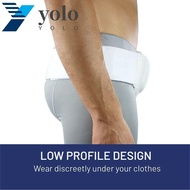 YOLO Hernia Brace, Unilateral Groin Hernia Belt, Airstream Removable Adjustable White Truss for Inguinal Elderly People
